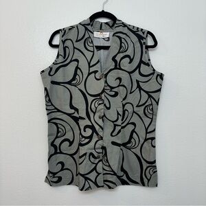 Rix First Hawaiian Bank Sleeveless Top Gray/Black Size M